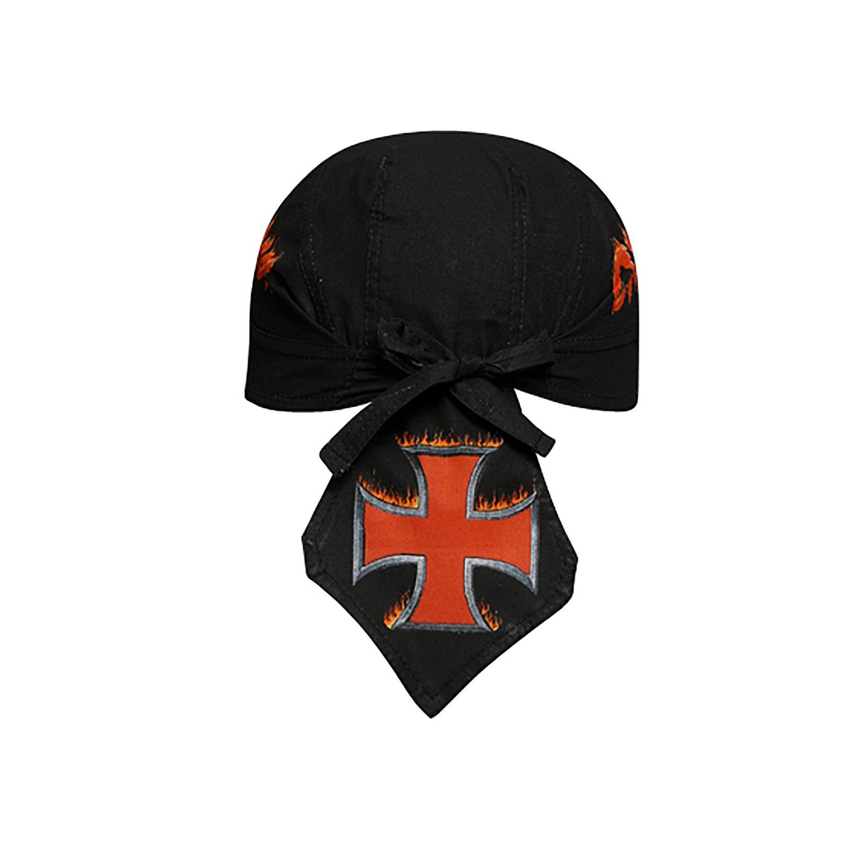 Rear View of DP1203 - Design 012/Black OTTO CAP Biker Head Wrap