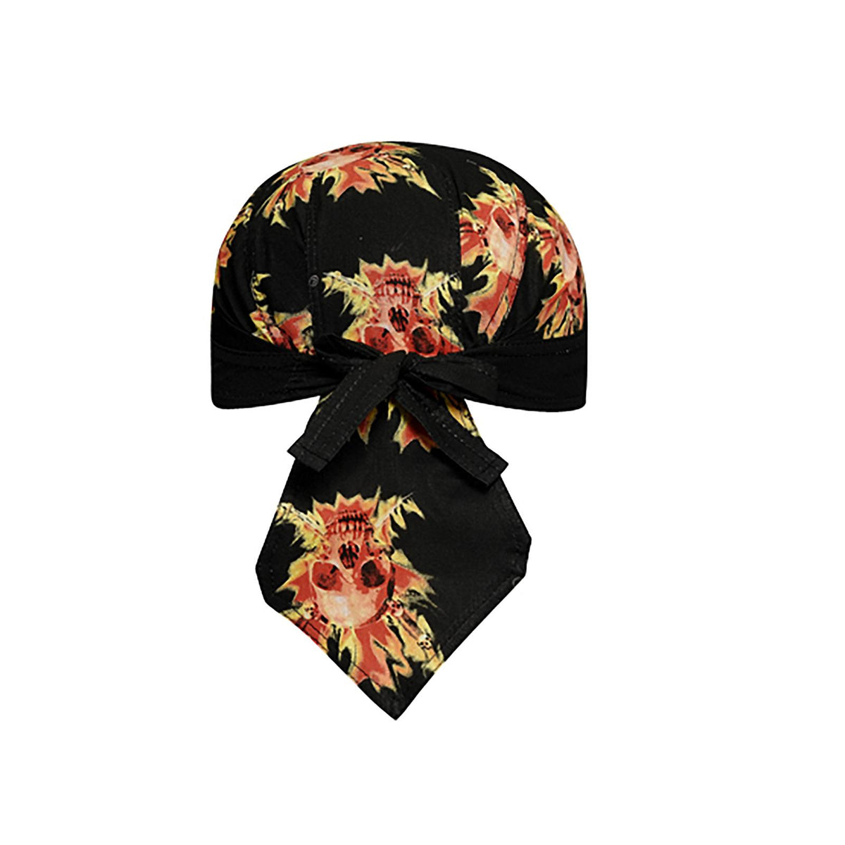 Rear View of DP1303 - Design 013/Black OTTO CAP Biker Head Wrap