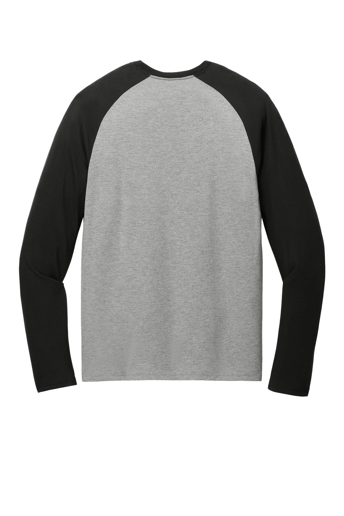 Front View of DpBk/AlumG Allmade Unisex Tri-Blend Long Sleeve Colorblock Raglan AL6009