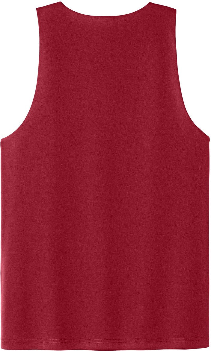 Front View of DpRd/Wht Sport-Tek PosiCharge Competitor Rev Tank ST551