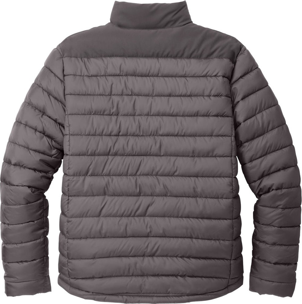Rear View of DpSm/GrySm Port Authority Horizon Puffy Jacket J364
