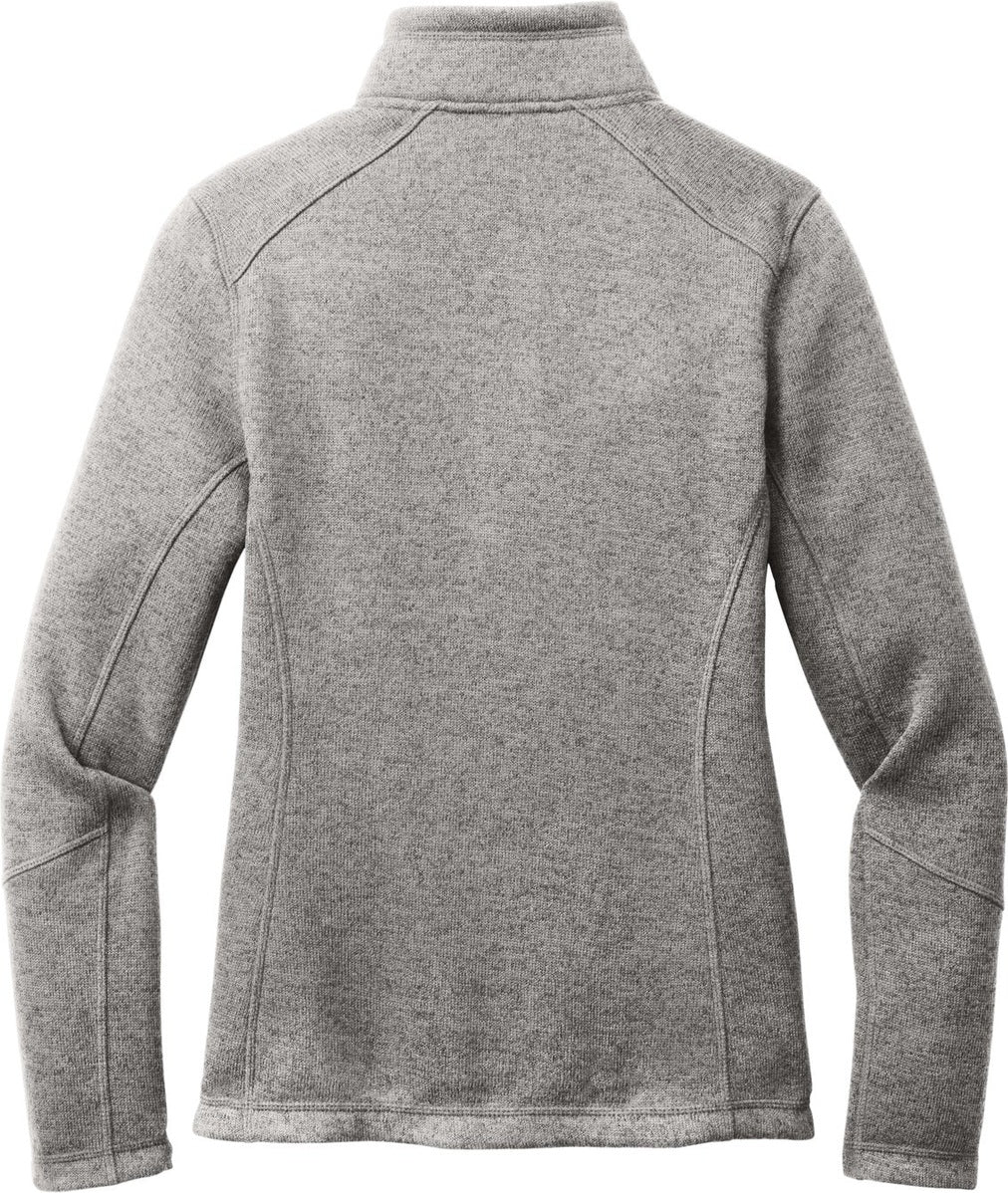 Front View of DpSmkHthr Port Authority Women's Arc Sweater Fleece Jacket L428