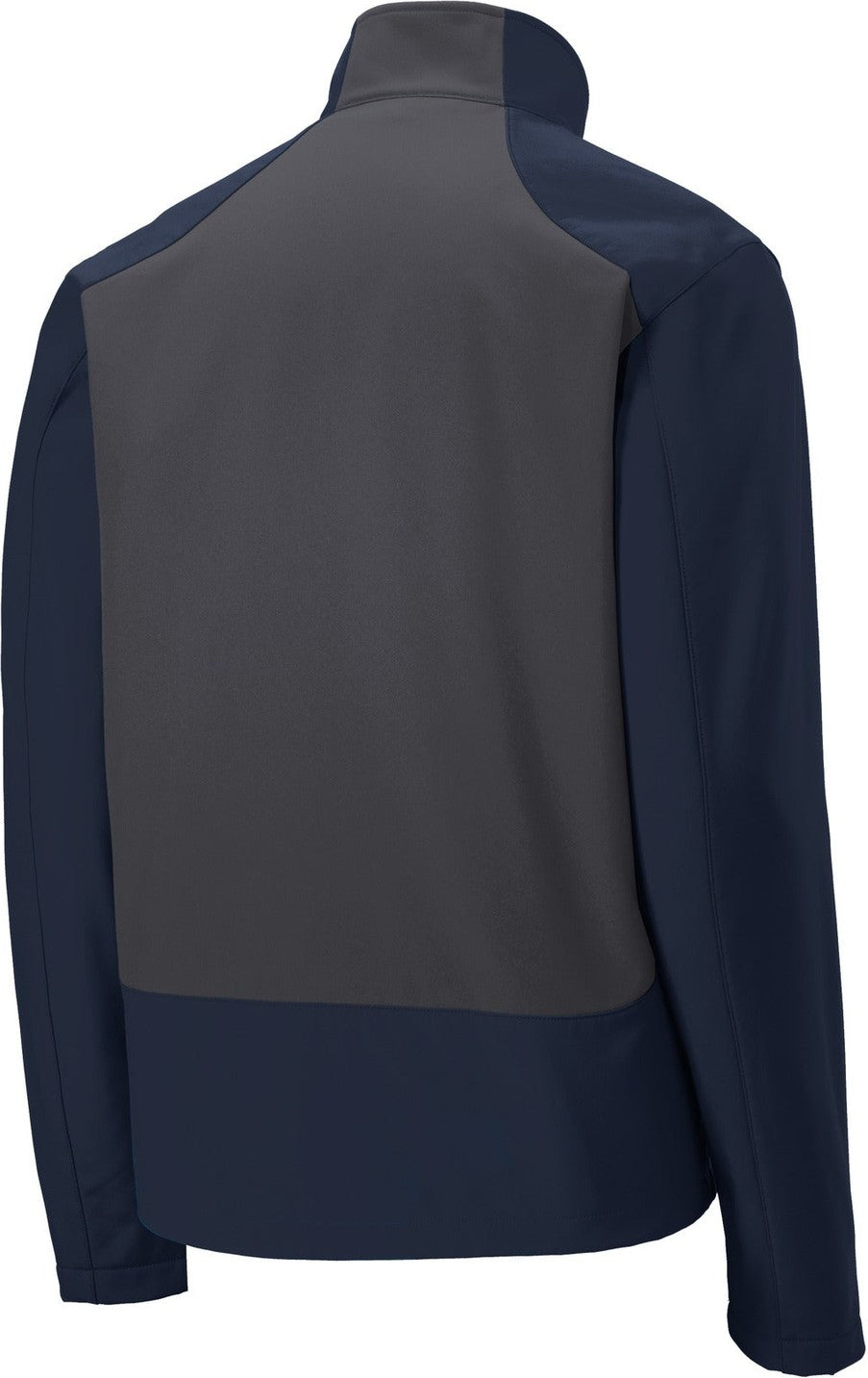 Front View of Dr Bl Nvy/B Gy Port Authority Back-Block Soft Shell Jacket. J336