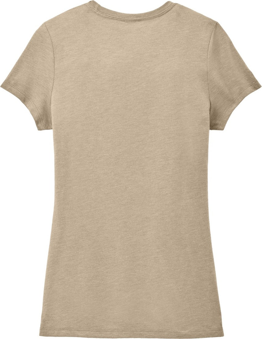 Front View of DsrtTanHtr District Women's Perfect Tri Tee. DM130L