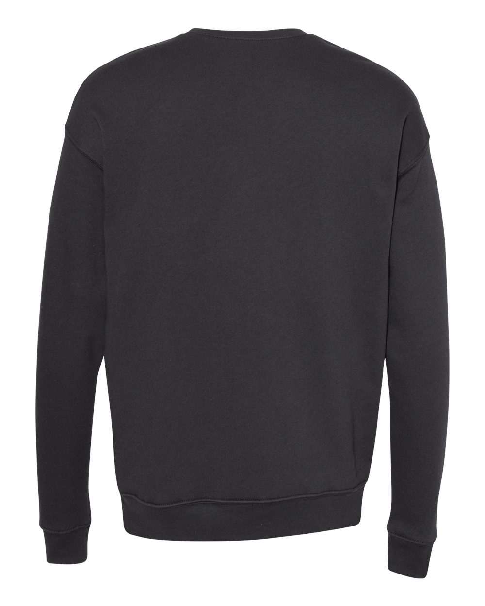 Front View of DTG Dark Grey Sponge Fleece Drop Shoulder Crewneck Sweatshirt - 3945
