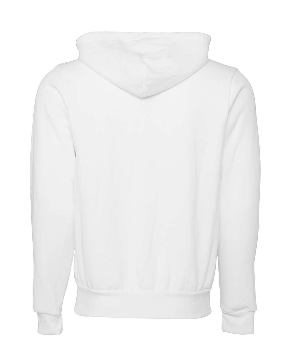 Front View of DTG White Sponge Fleece Full-Zip Hoodie - 3739