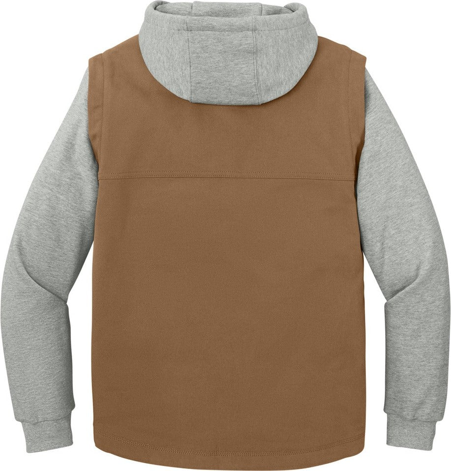 Front View of DuckBr/HtG CornerStone Duck Fleece Full-Zip Hooded Jacket CSJ42