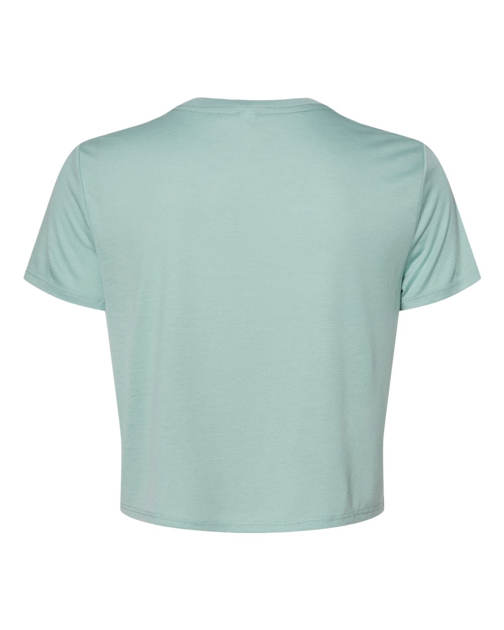 Front View of Dusty Blue Women’s Flowy Crop Tee - 8882
