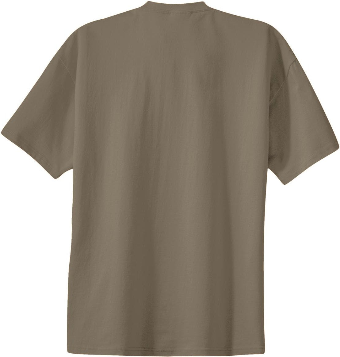 Rear View of Dusty Brown Port & Co Essential Tee. PC61