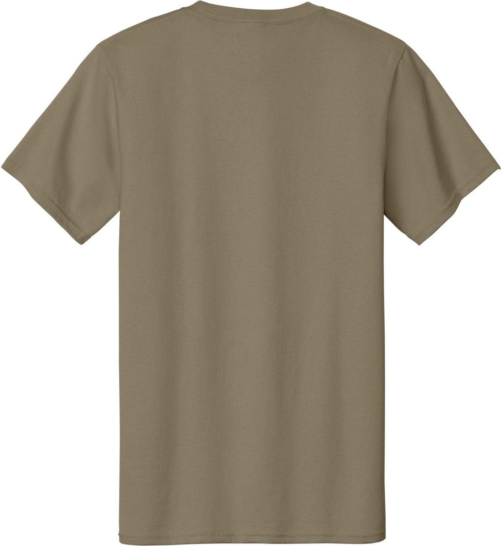 Rear View of Dusty Brown Port & Co Essential Tee. PC61