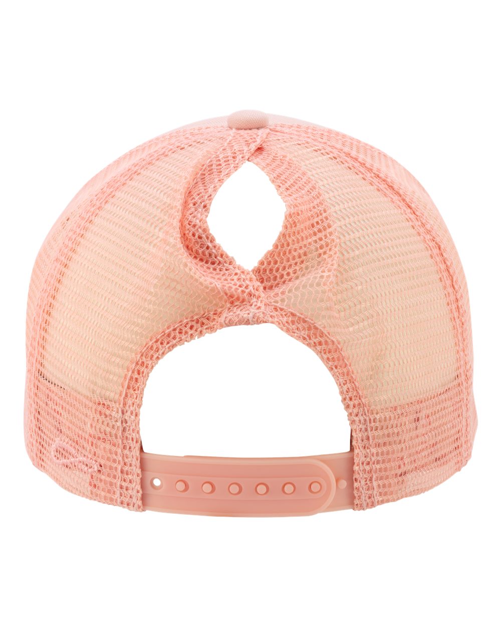 Rear View of Dusty Pink/ Pink/ Peachy Pink/ Butterfly Women's Foam Trucker Cap - ROSIE