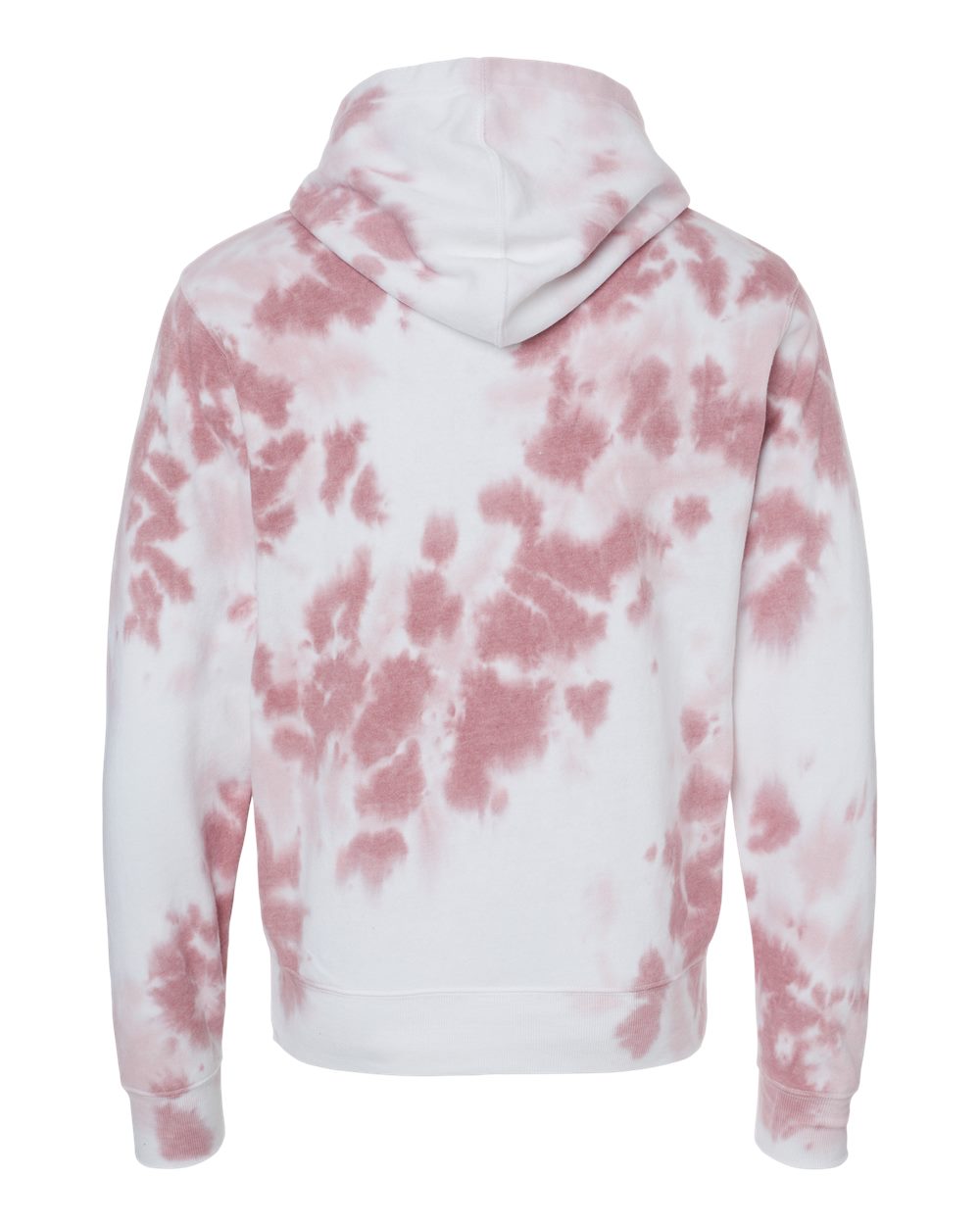 Front View of Dusty Rose Tie Dye Tie-Dyed Fleece Hooded Sweatshirt - 8861