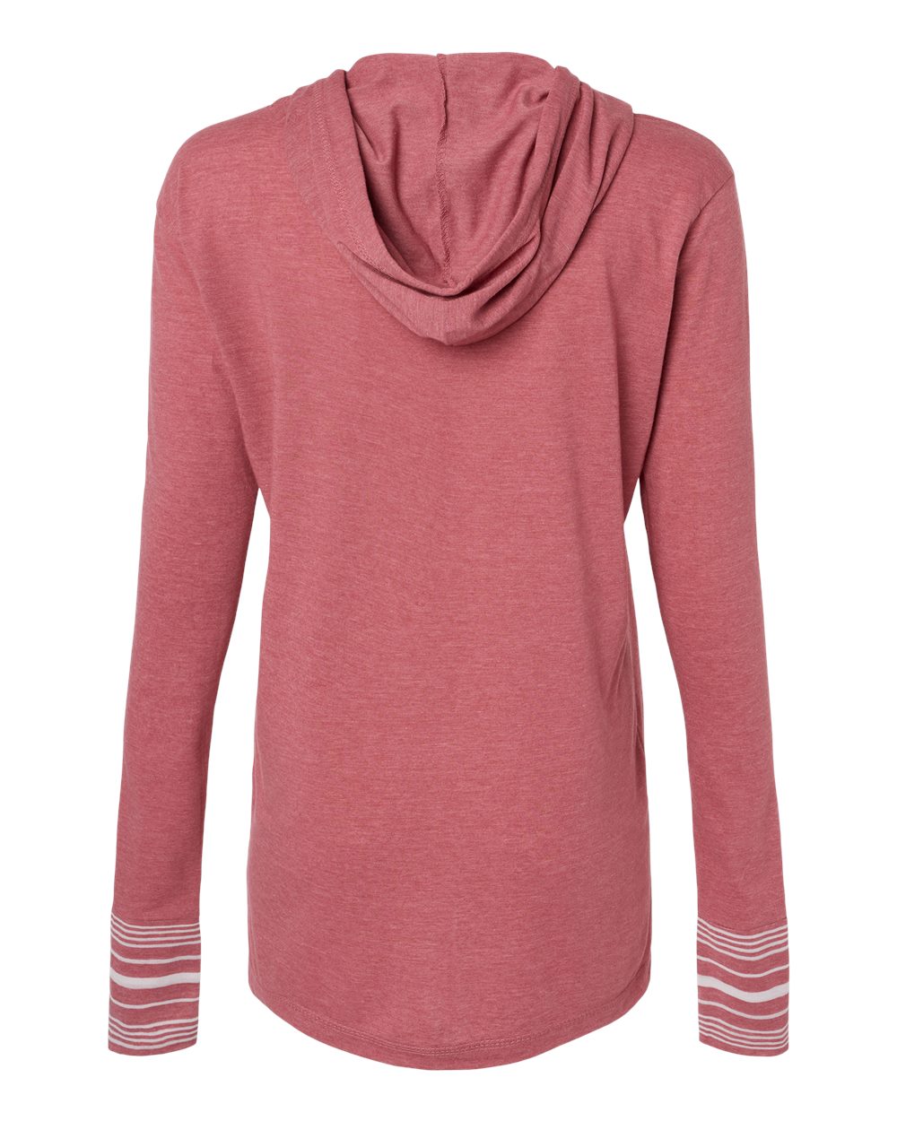 Front View of Dusty Rose Women's Heathered Jersey Hooded Tunic - W19439