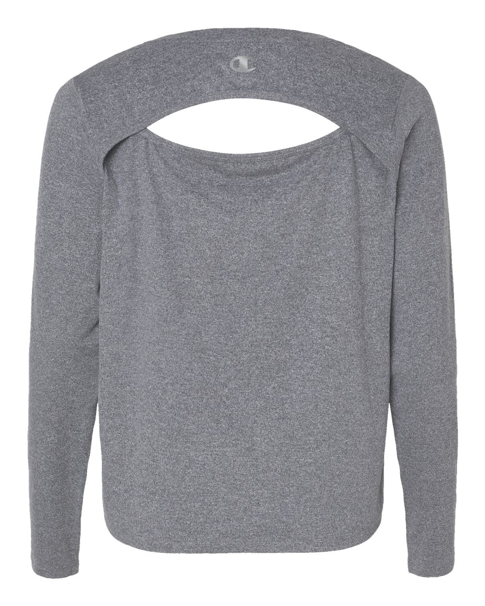 Front View of Ebony Heather Women's Sport Soft Touch Long Sleeve T-Shirt - CHP140