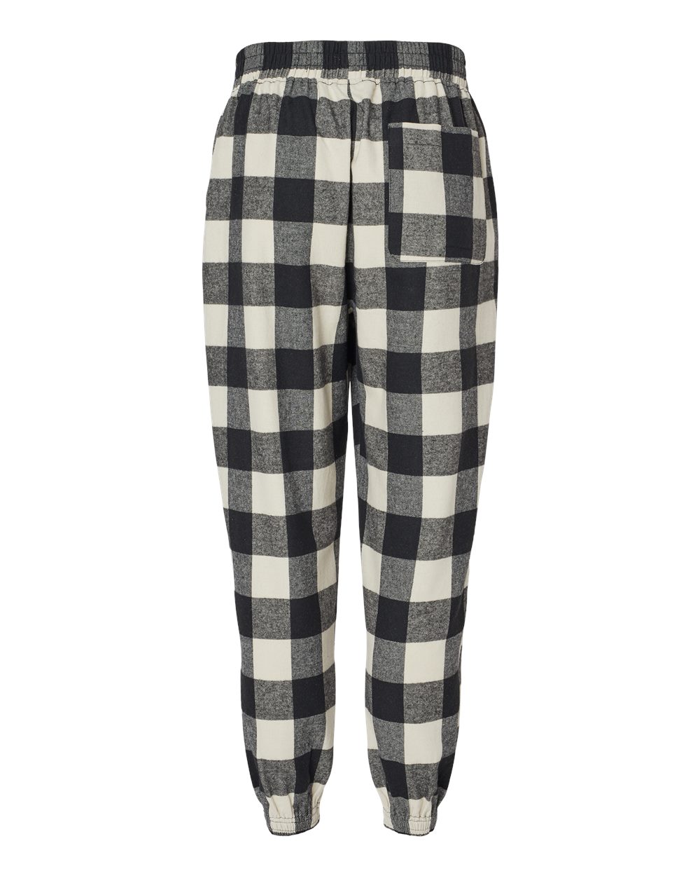 Front View of Ecru/ Black Flannel Joggers - 8810