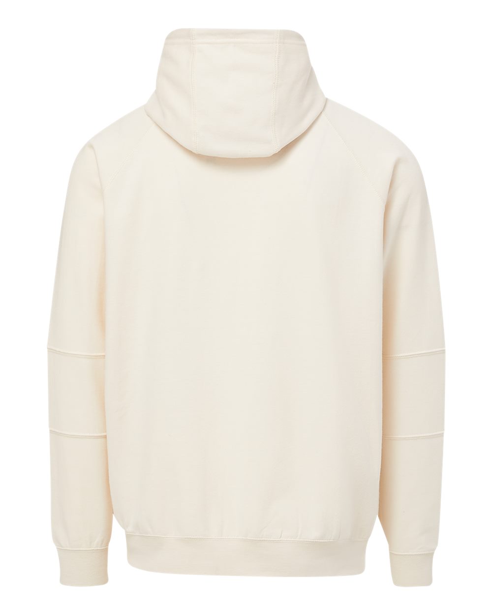 Front View of Ecru Ezra French Terry Full-Zip Funnel Hooded Sweatshirt - 23110