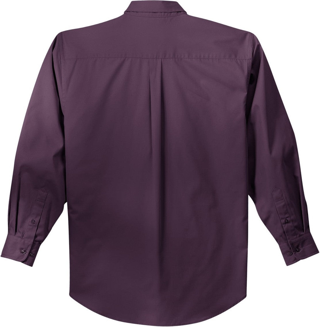 Rear View of Eggplant Port Authority Long Sleeve Easy Care Shirt S608