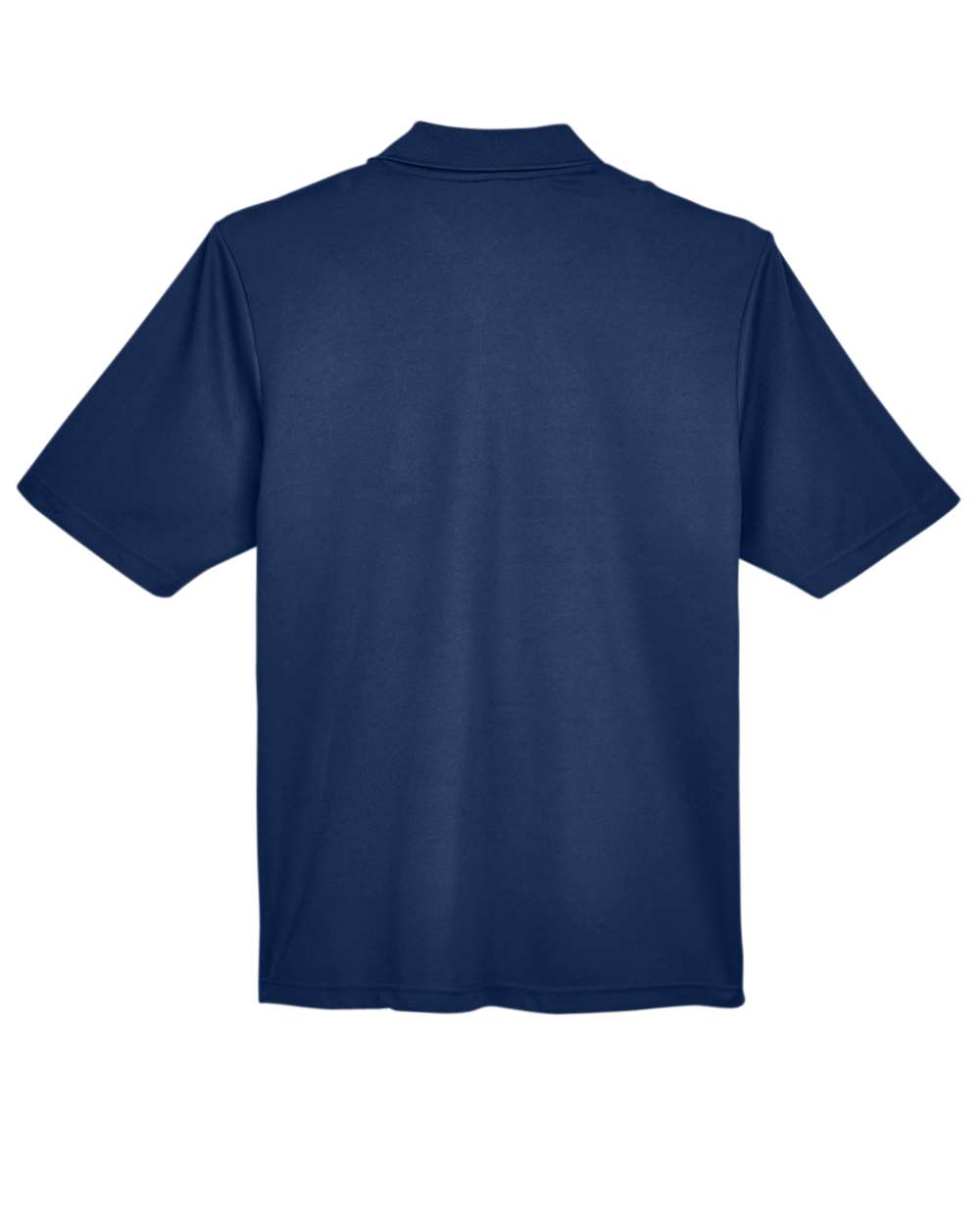 Rear View of Electric Blue/ Classic Navy Men's Balance Colorblock Performance Piqué Polo - CE101