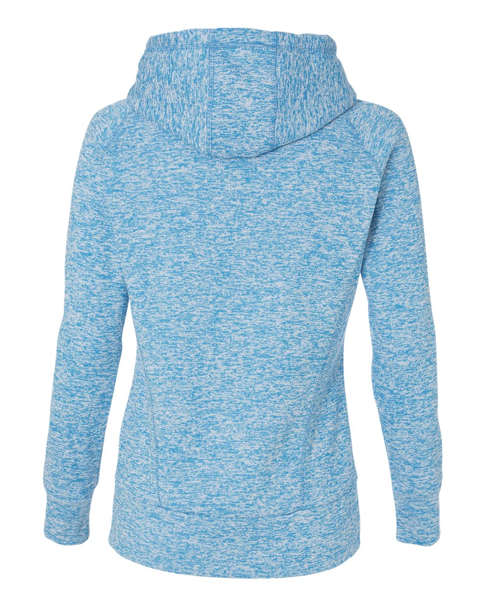 Front View of Electric Blue/ Neon Green Women’s Cosmic Fleece Hooded Sweatshirt - 8616