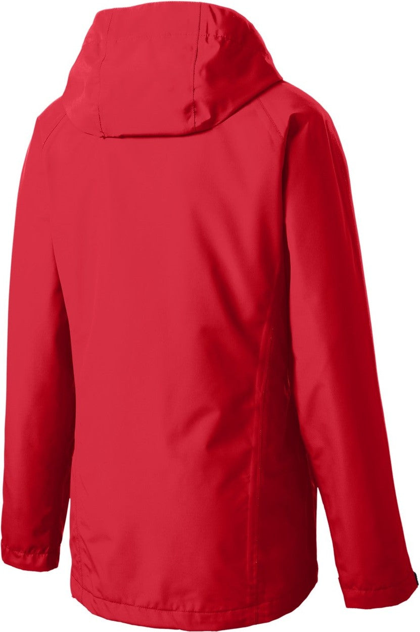 Rear View of Engine Red Port Authority Women's Torrent Waterproof Jacket. L333