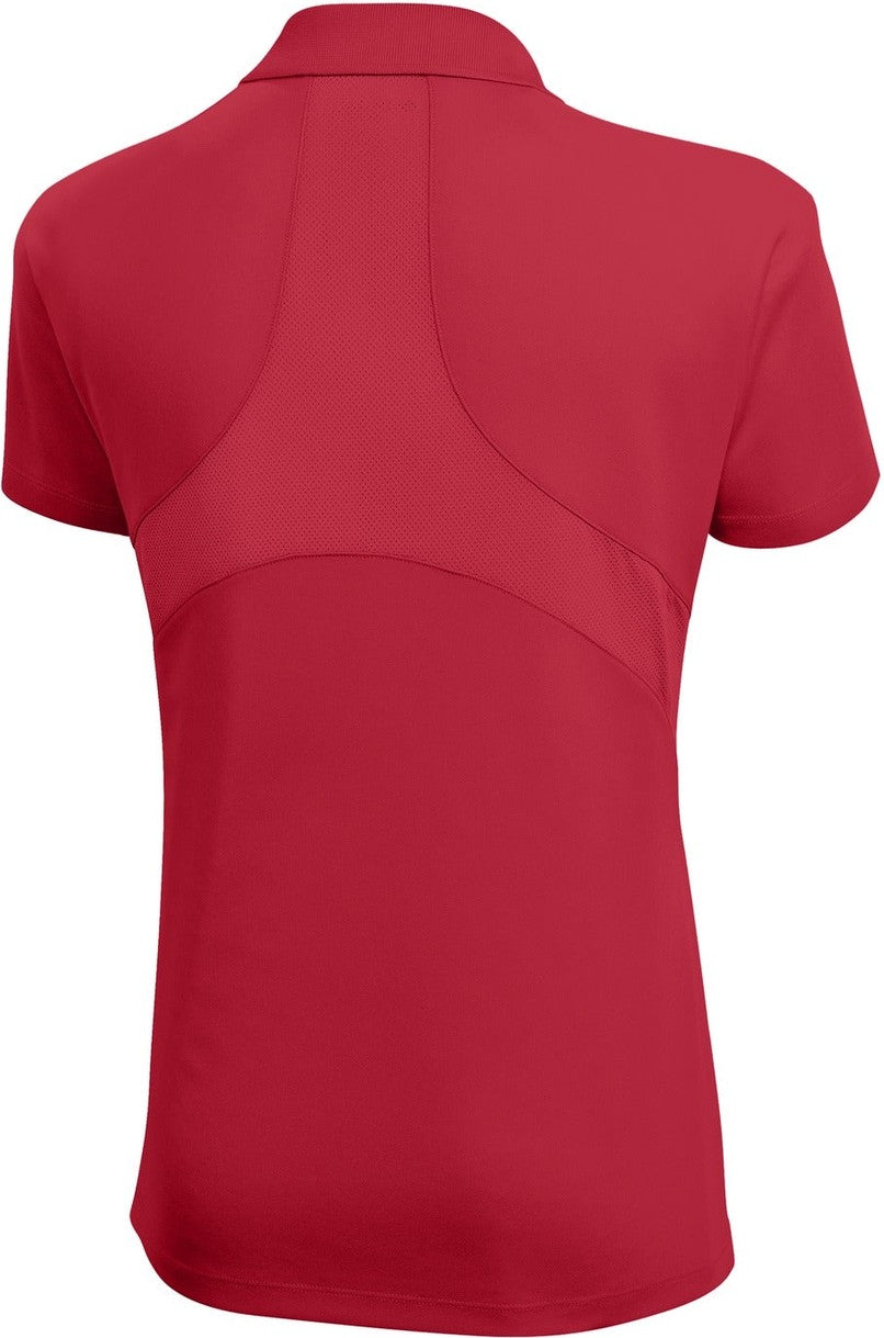 Rear View of Engine Red Sport-Tek Women's Dri-Mesh Pro Polo. L474