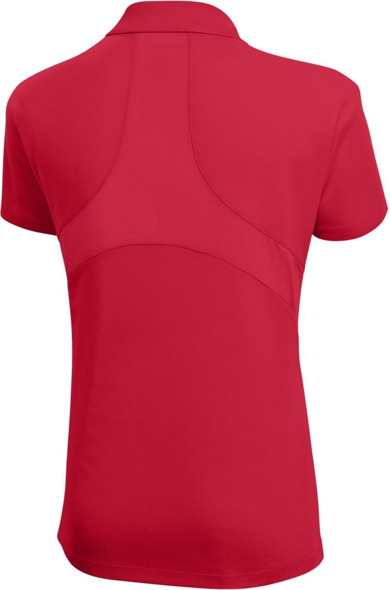 Rear View of Engine Red Sport-Tek Women's Dri-Mesh Pro Polo. L474