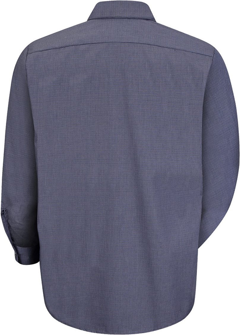 Front View of EX-Blue/ Charcoal Premium Long Sleeve Work Shirt - SP10