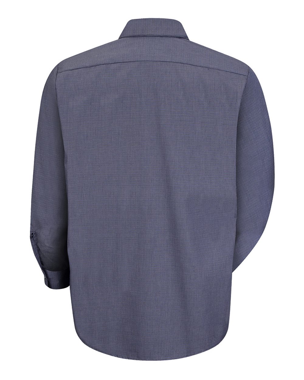 Rear View of EX-Blue/ Charcoal Premium Long Sleeve Work Shirt - Tall Sizes - SP10T