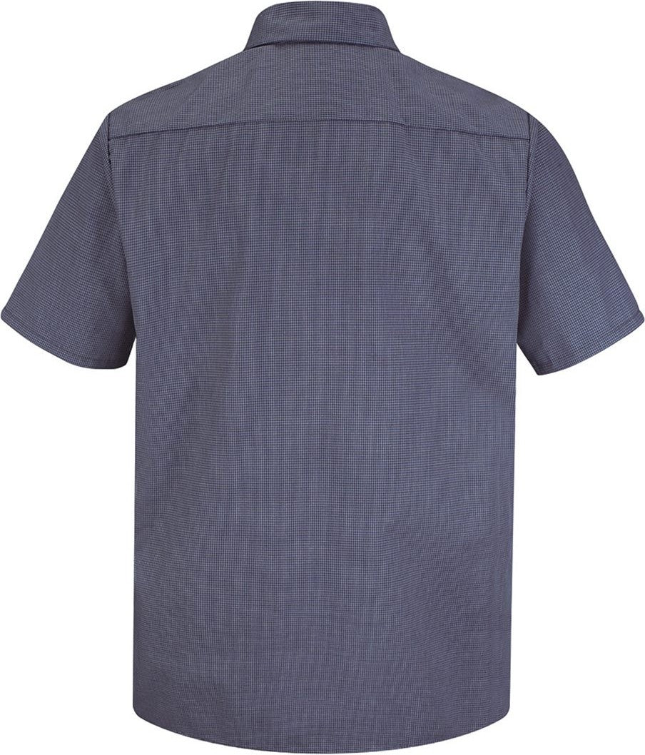 Front View of EX-Blue/ Charcoal Premium Short Sleeve Work Shirt - Tall Sizes - SP20T