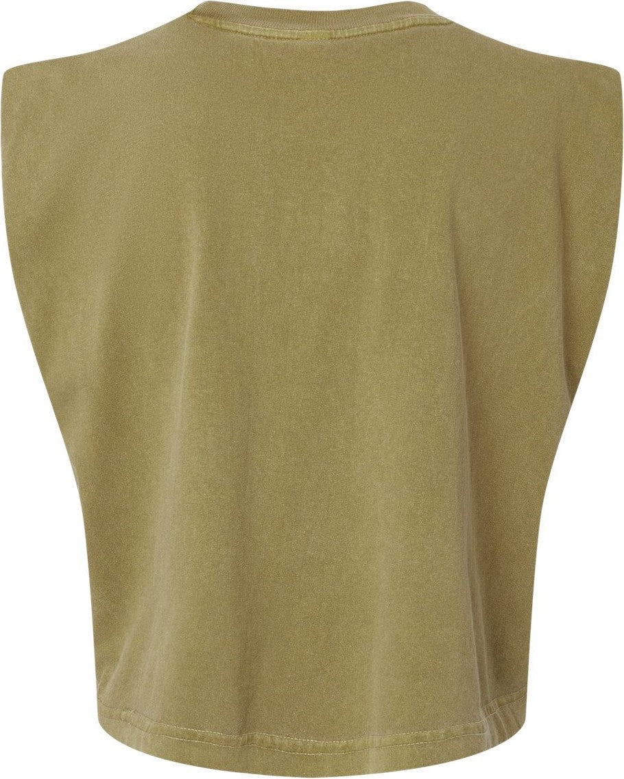 Front View of Faded Army Garment-Dyed Women's Heavyweight Muscle Tee - 307GD
