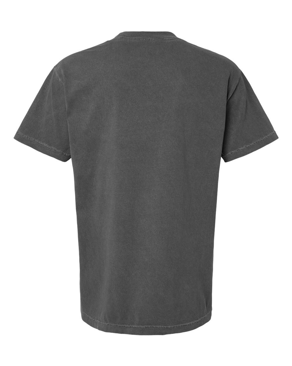 Front View of Faded Black Garment-Dyed Heavyweight Cotton Tee - 1301GD
