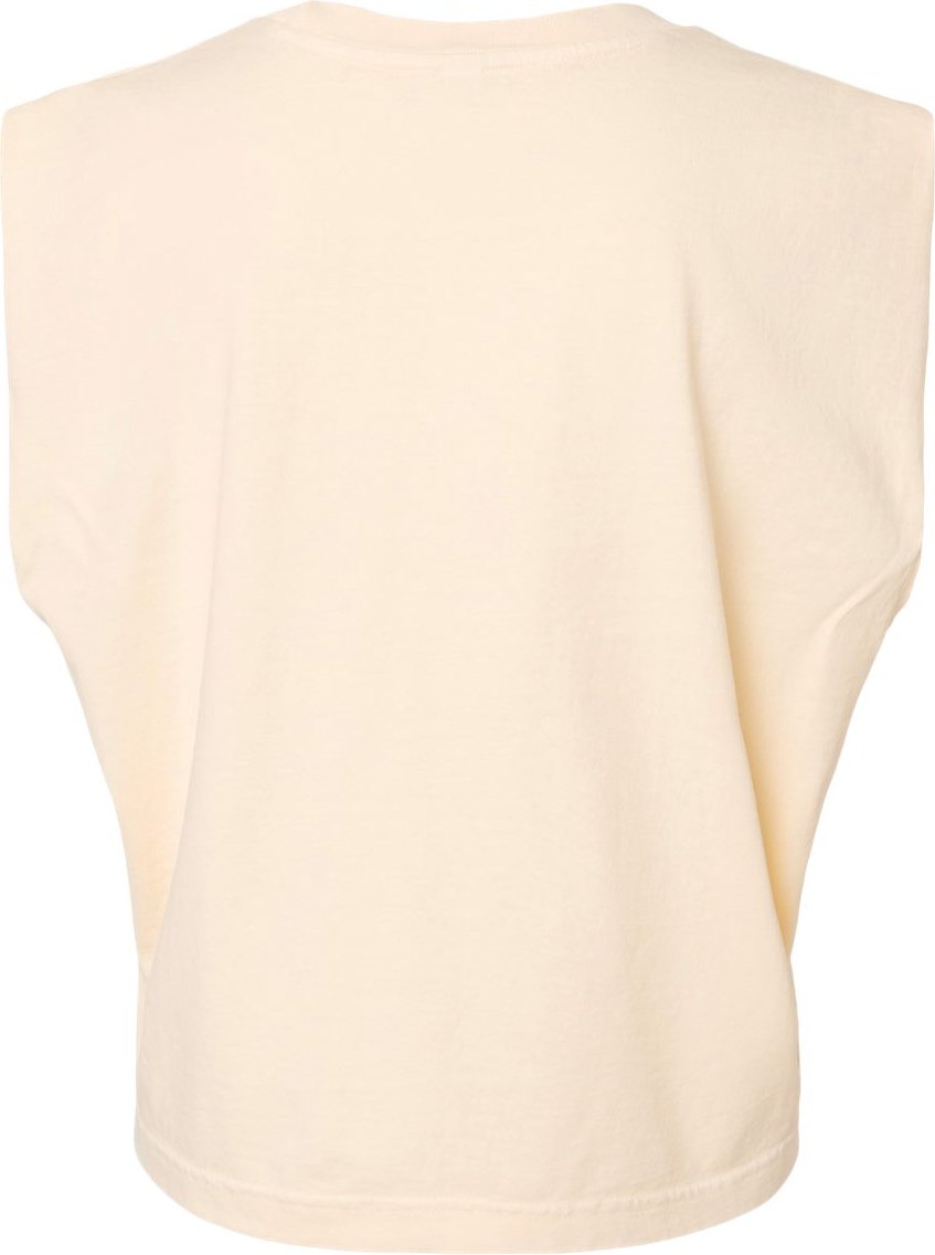 Front View of Faded Cream Garment-Dyed Women's Heavyweight Muscle Tee - 307GD