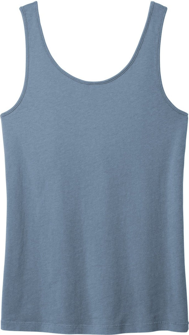 Front View of FadedDenim Port & Co Women's Beach Wash Garment-Dyed Tank LPC099TT