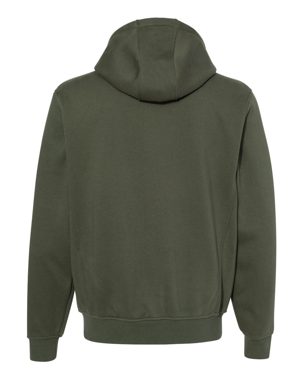 Rear View of Fatigue Men's Bateman Bonded Power Fleece 2.0 Full-Zip Jacket - 7040 plain