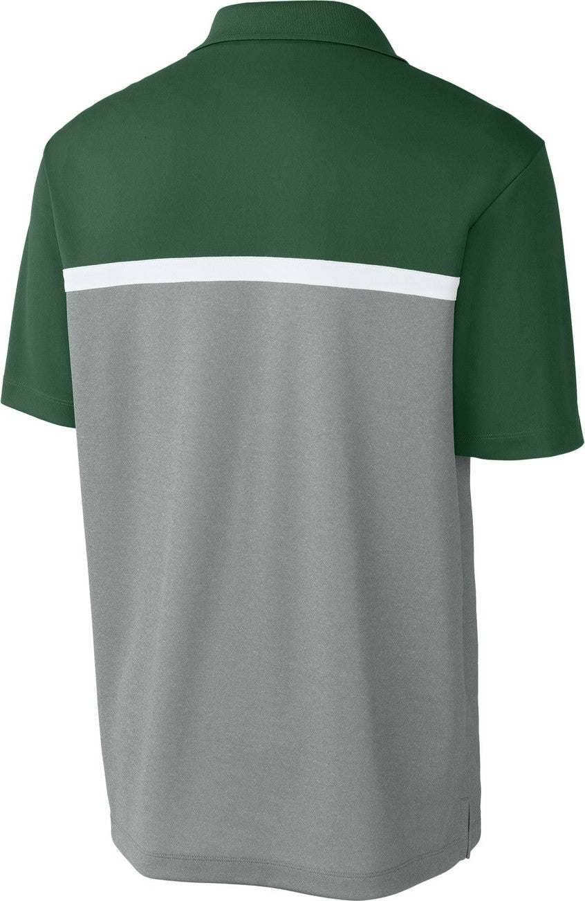 Front View of FGn/GCcH/W Sport-Tek UV Micropique Colorblock Polo ST741