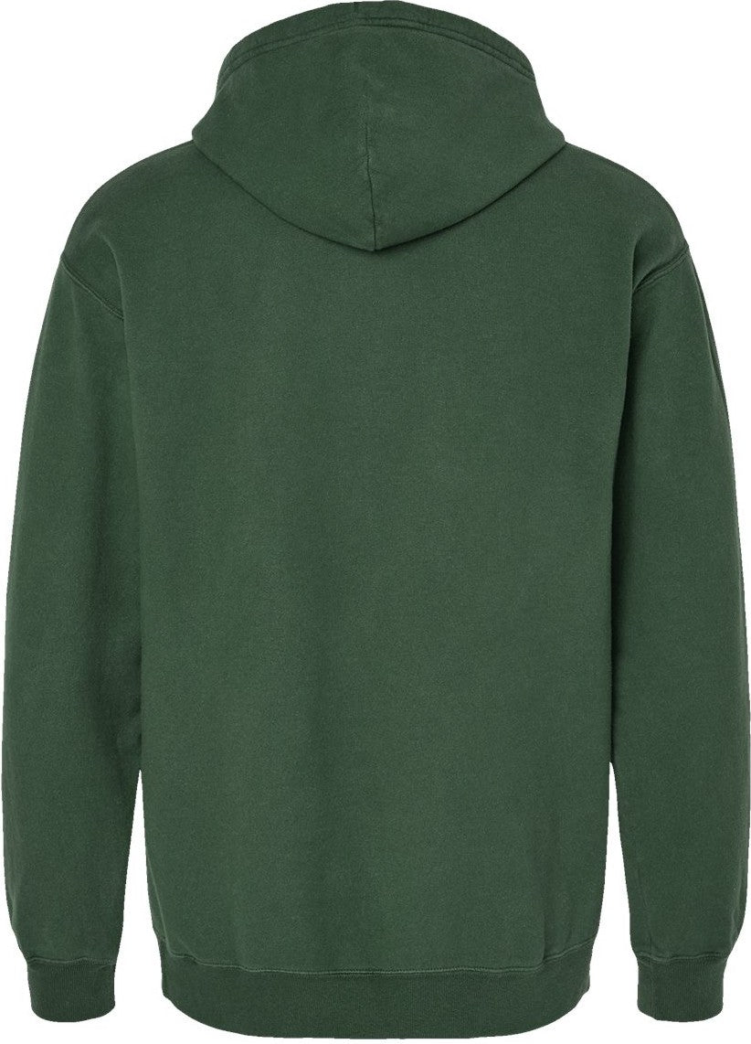 Front View of Field Green Garment-Dyed Hooded Sweatshirt - GDH450
