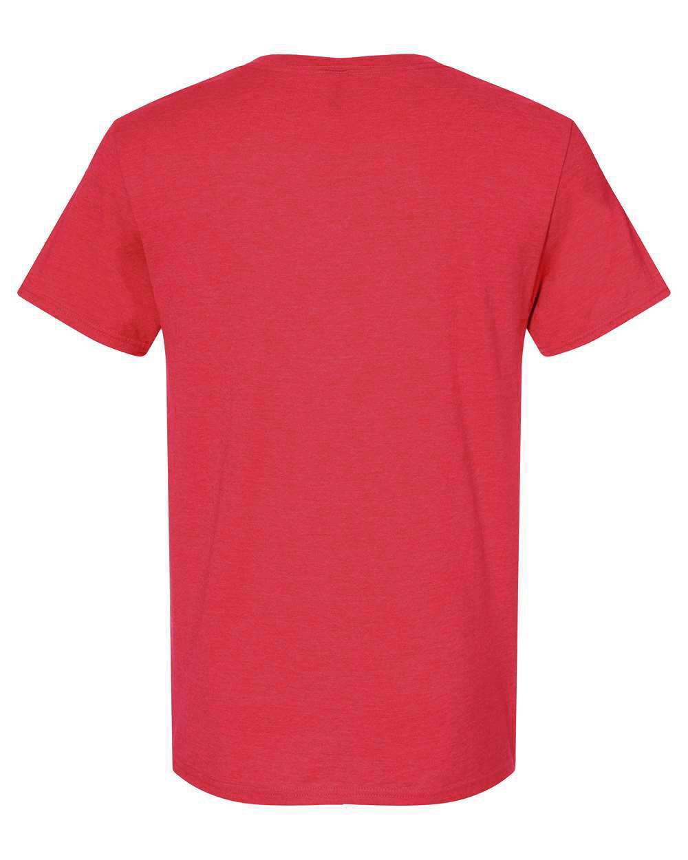Front View of Fiery Red Heather Premium Blend Ring-Spun T-Shirt - 560MR