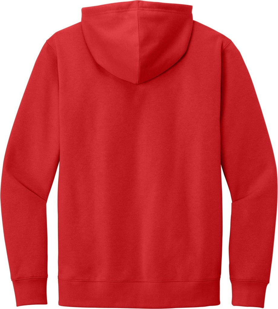 Rear View of FieryRed District V.I.T. Fleece Hoodie DT6100