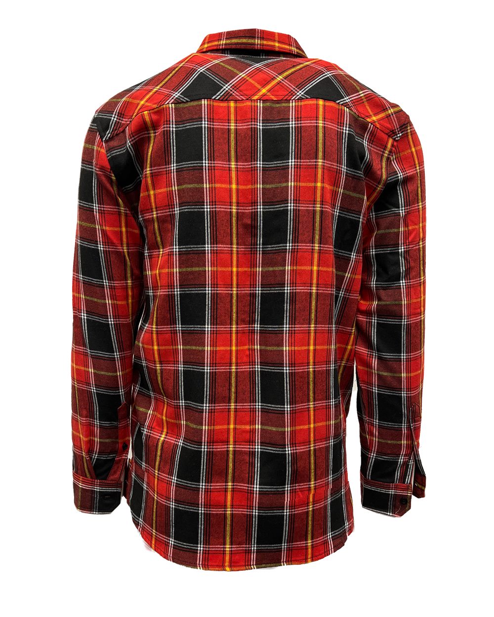 Front View of Fire Red/ Black Perfect Flannel Work Shirt - 8220