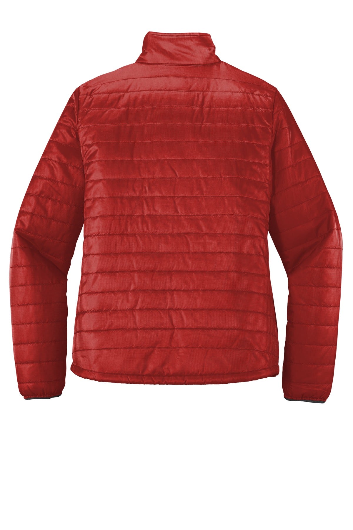 Front View of Fire Red/Graph Port Authority Women's Packable Puffy Jacket L850