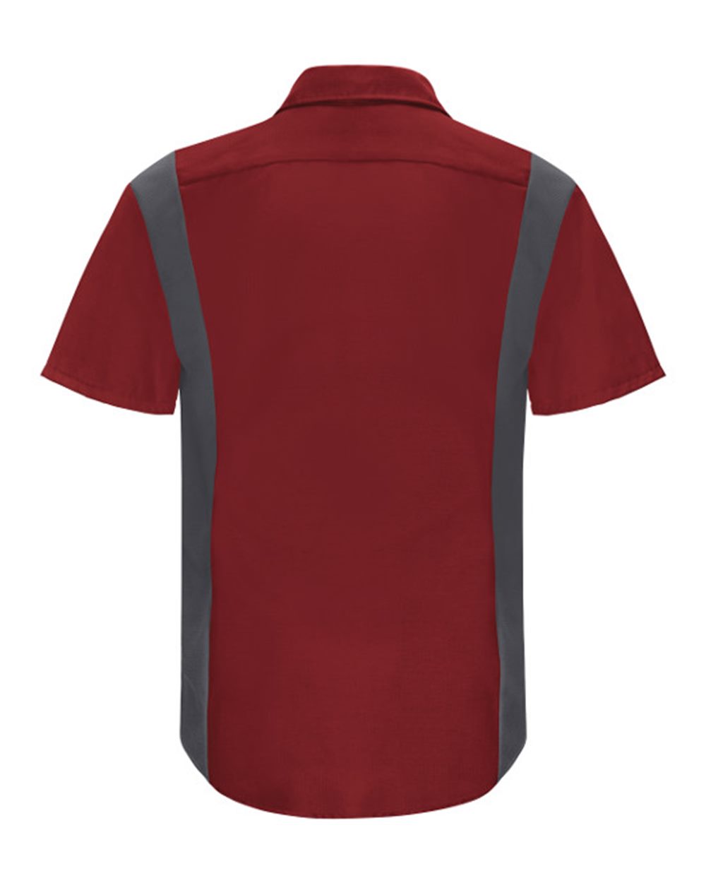 Front View of Fireball Red/ Charcoal Performance Plus Short Sleeve Shirt with Oilblok Technology - Tall Sizes - SY42T