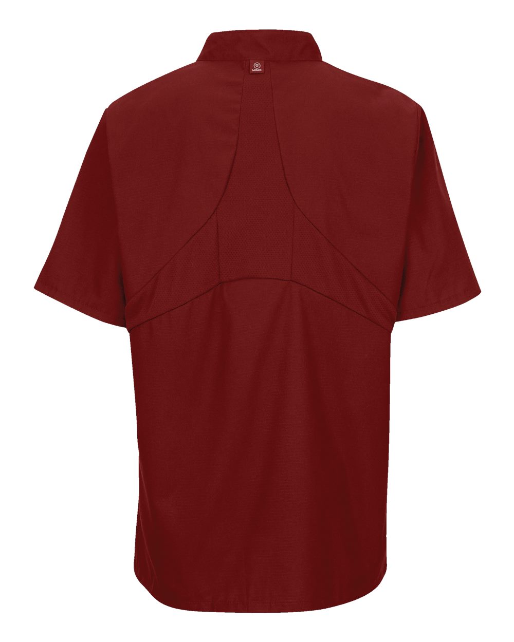 Front View of Fireball Red Mimix™ Short Sleeve Chef Coat with OilBlok - 046X