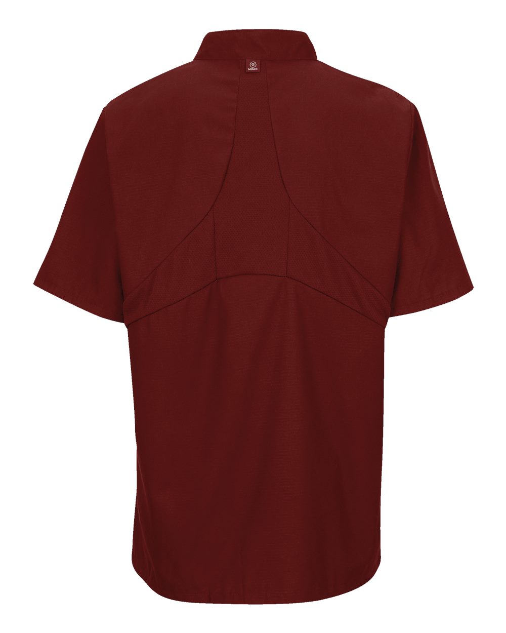 Front View of Fireball Red Women's Mimix™ Short Sleeve Chef Coat with OilBlok - 045X