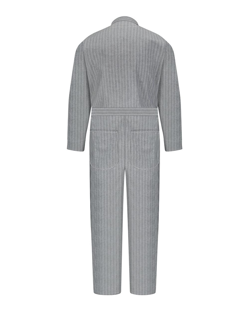 Front View of Fisher Herringbone Button-Front Cotton Coverall - CC16