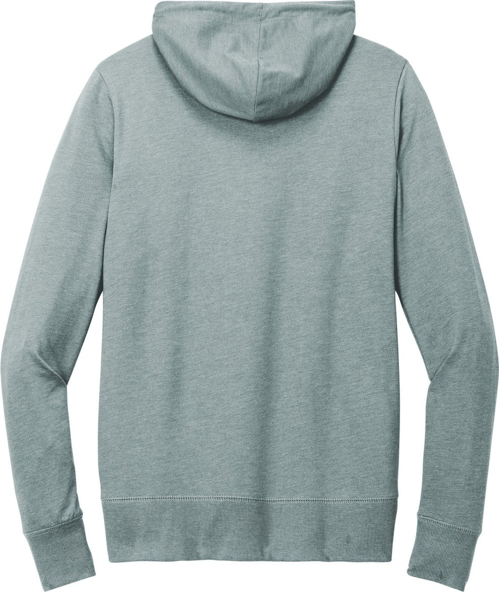 Front View of FlntBluHtr District Women's Featherweight French Terry Full-Zip Hoodie DT673