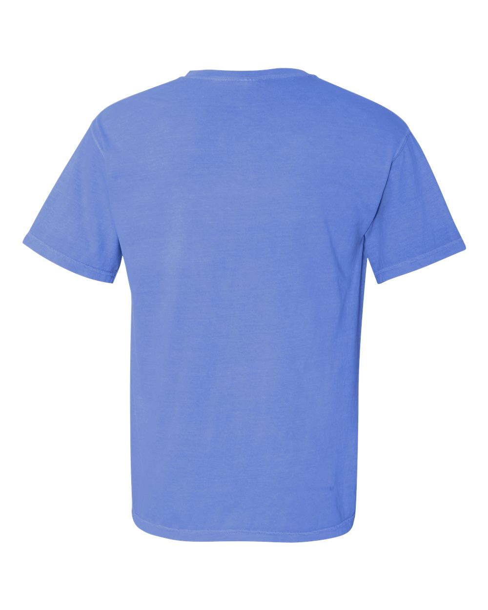 Front View of Flo Blue Garment-Dyed Heavyweight Pocket T-Shirt - 6030