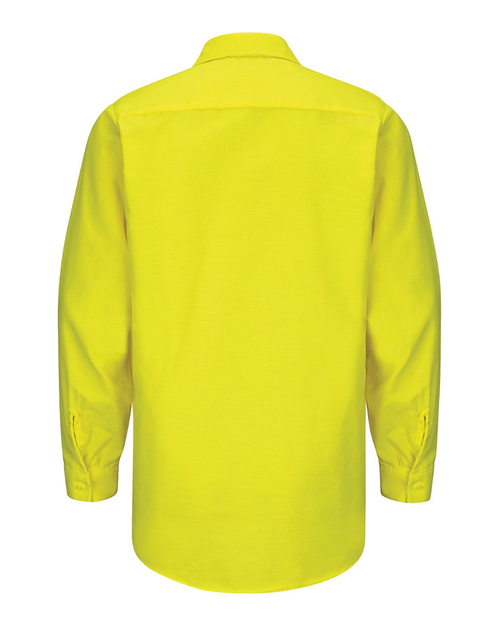 Front View of Fluorescent Yellow Enhanced & Hi-Visibility Long Sleeve Work Shirt - Tall Sizes - SY14T