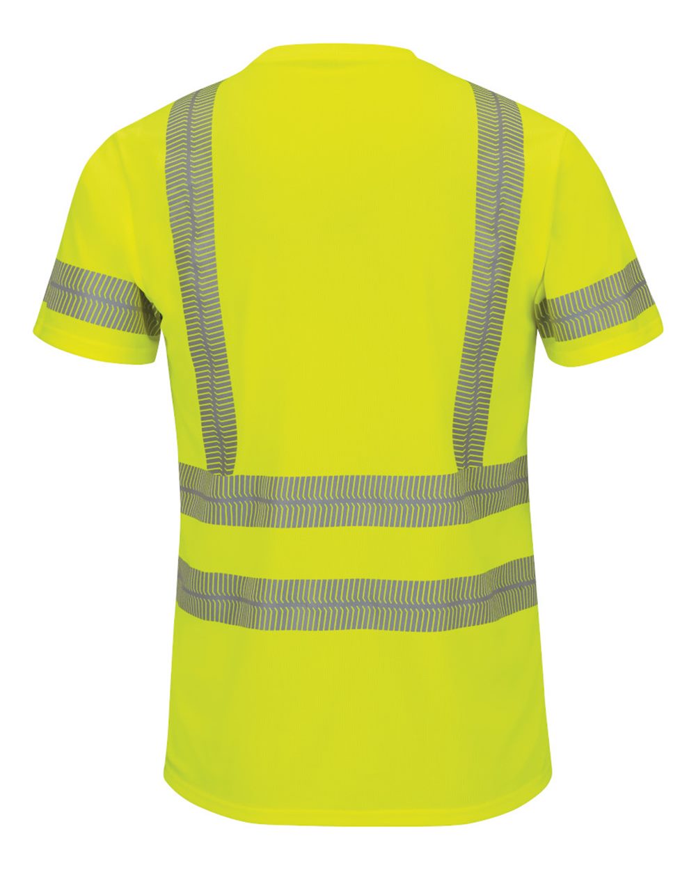 Front View of Fluorescent Yellow High Visibility Short Sleeve T-Shirt - SVY4