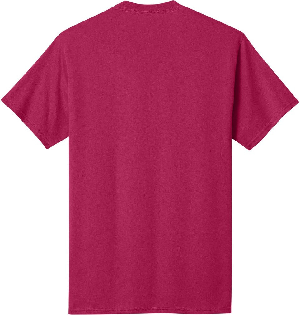 Front View of FlushPink Port & Co Core Cotton Tee. PC54