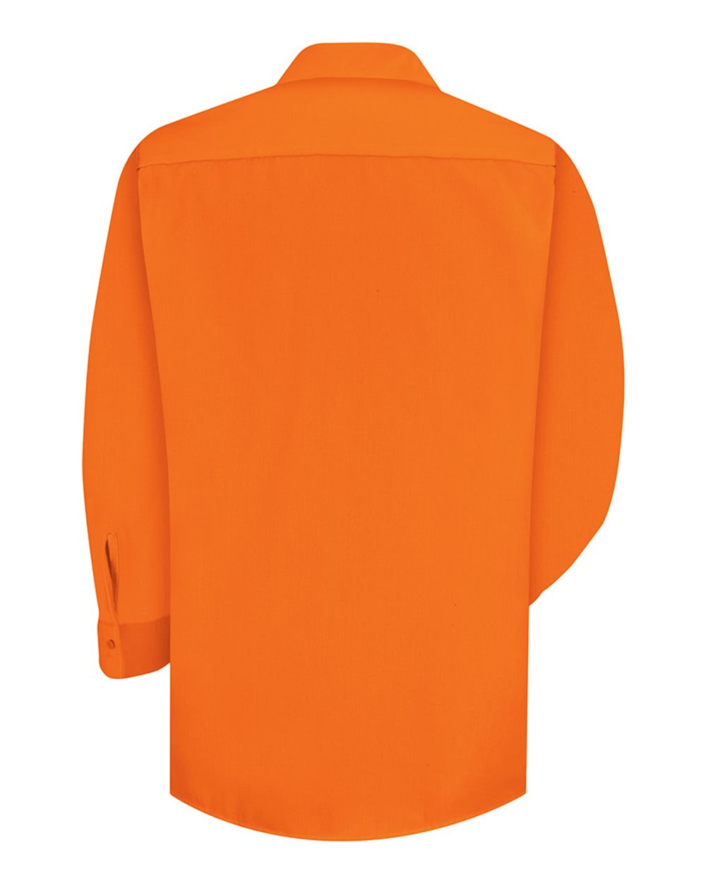 Rear View of For. Orange Enhanced Visibility Long Sleeve Work Shirt - Tall Sizes - SS14T